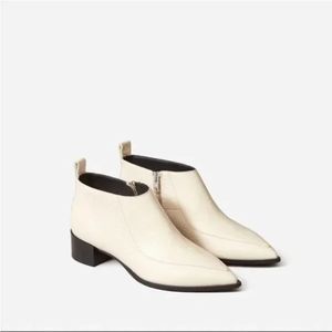 NEW Everlane Ankle Boot/‎ The Boss Bootie in Bone/ Italian Leather /Size 7.5